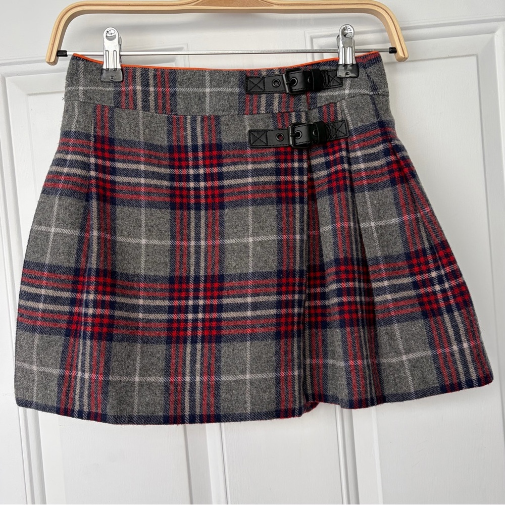 •Boden johnnie b• Girls Plaid Wrap Skirt w/ Buckle Waist  - Size 11-12